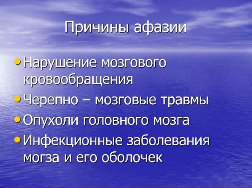 Изображение по разделу: Причины афазии